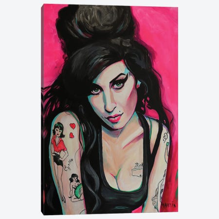 Amy Winehouse Canvas Print #PEM114} by Peter Martin Canvas Artwork