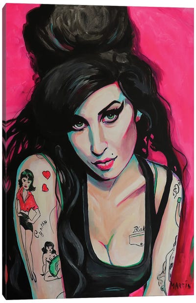 Amy Winehouse Canvas Art Print - Peter Martin
