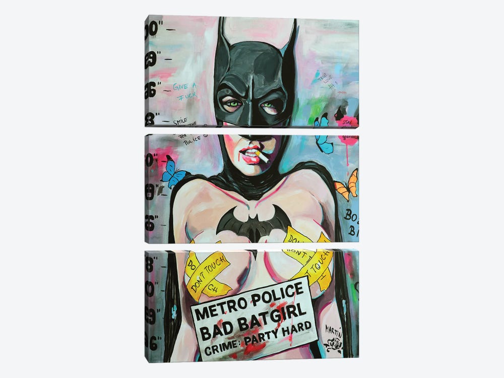 Batgirl by Peter Martin 3-piece Canvas Wall Art