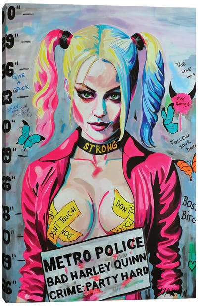 Harley Quinn Canvas Art Print - Female Nude Art