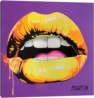 Yellow Lips Canvas Art Print - Peter Martin
