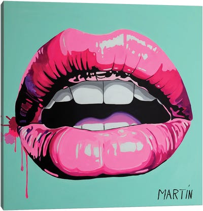 Hot Lips Canvas Art Print - Lips Art
