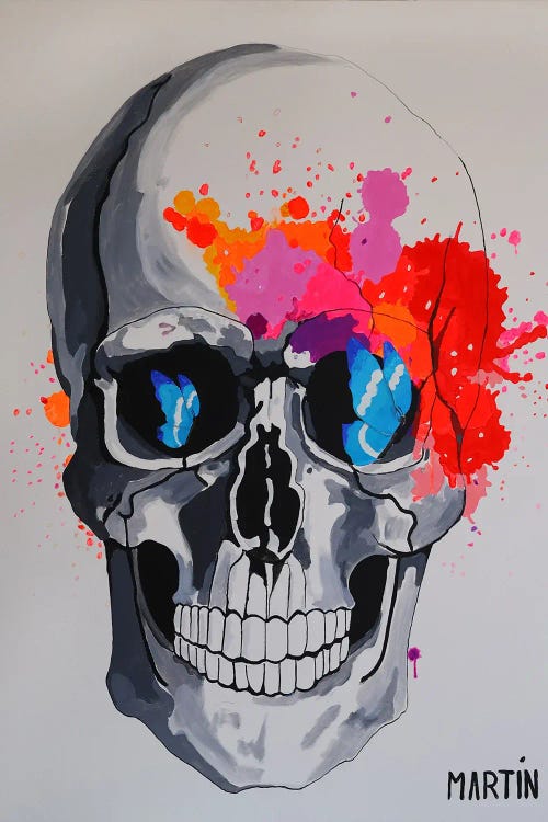 Skull And Butterflies by Peter Martin wall art