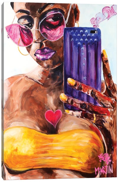 Perfect Selfie Canvas Art Print - Women's Swimsuit & Bikini Art