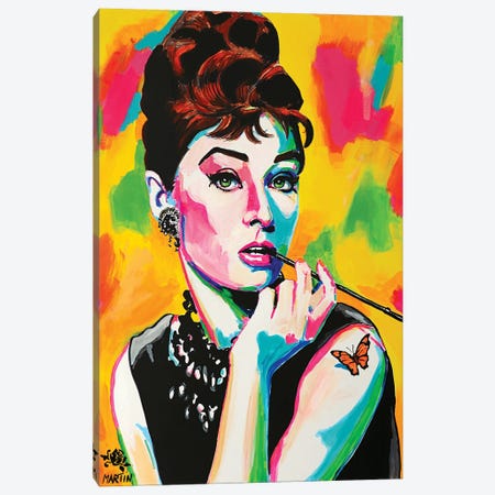 Audrey Hepburn Canvas Print #PEM31} by Peter Martin Art Print