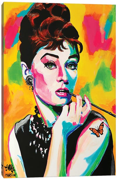 Audrey Hepburn Canvas Art Print - Peter Martin