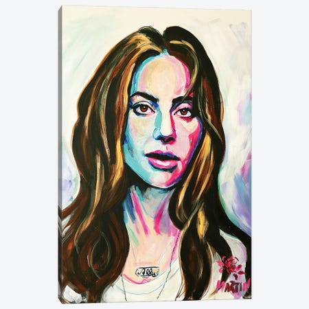 Lady Gaga Canvas Print #PEM36} by Peter Martin Canvas Wall Art