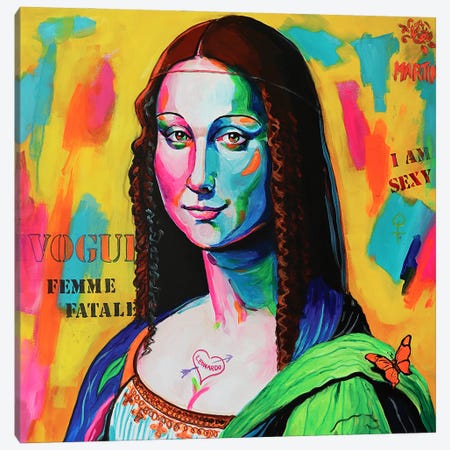 Mona Lisa Canvas Print #PEM40} by Peter Martin Canvas Wall Art