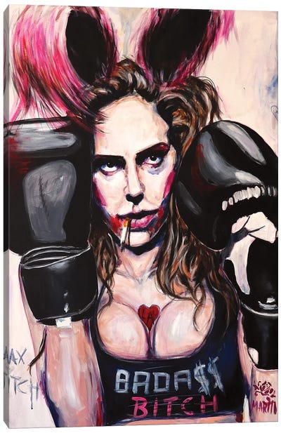 Badass Bitch Canvas Art Print - Boxing Art