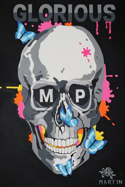 Glorious MP Skull by Peter Martin framed wall art