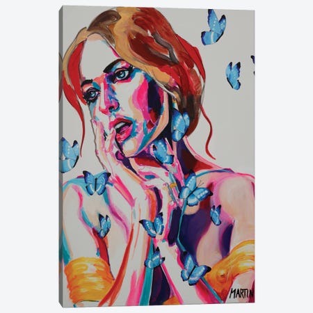 Woman With Butterflies Canvas Print #PEM73} by Peter Martin Art Print