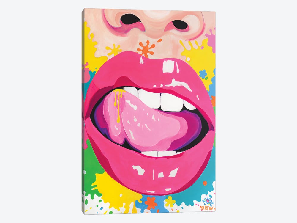 Pink Lips by Peter Martin 1-piece Canvas Wall Art