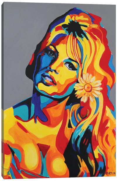Brigitte Bardot II Canvas Art Print - Daisy Art
