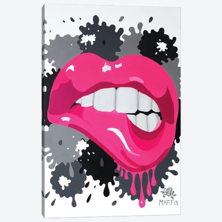 Pink Lipps II Canvas Print #PEM80} by Peter Martin Canvas Artwork