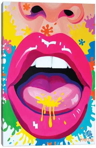 Colorful Kiss Canvas Art Print