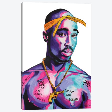 Tupac Canvas Print #PEM86} by Peter Martin Canvas Art Print