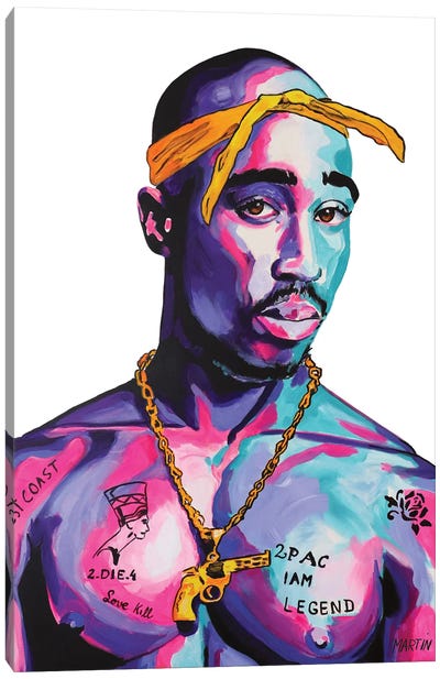 Tupac Canvas Art Print - Peter Martin