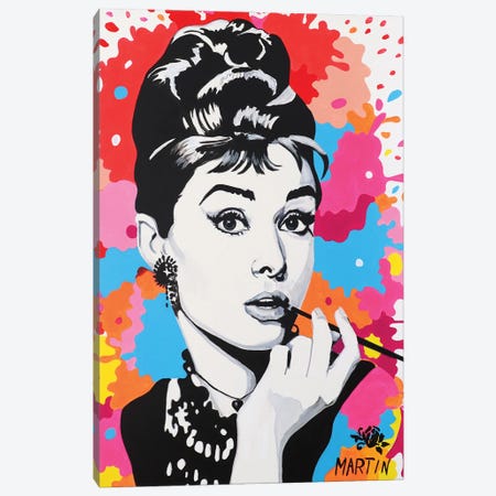 Audrey Hepburn II Canvas Print #PEM89} by Peter Martin Canvas Wall Art