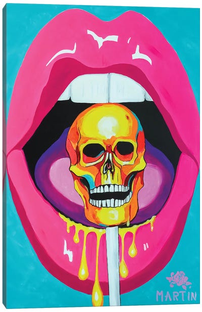 Hot Lollipop Canvas Art Print - Pantone 2023 Viva Magenta
