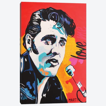 Elvis Presley Canvas Print #PEM97} by Peter Martin Canvas Wall Art