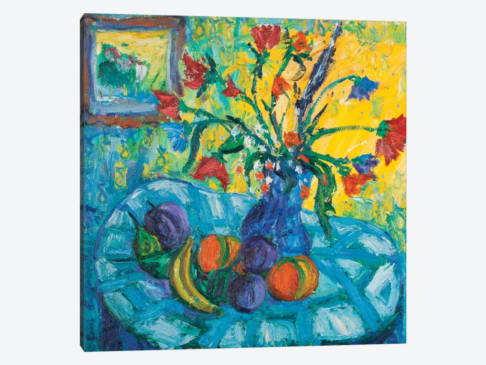 The Blue Tablecloth by Peris Carbonell 1-piece Canvas Wall Art