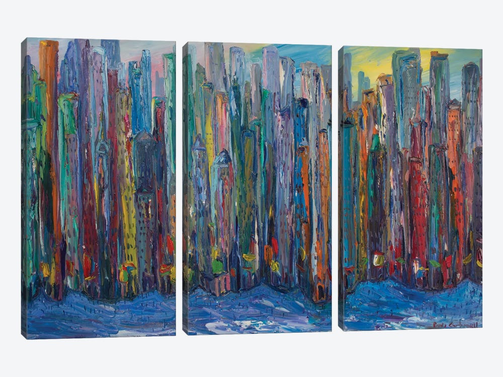 New York City by Peris Carbonell 3-piece Canvas Art Print