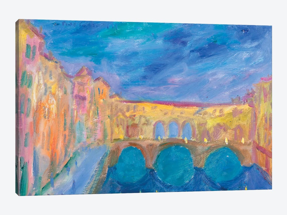 Evening In The Ponte Vecchio by Peris Carbonell 1-piece Canvas Artwork