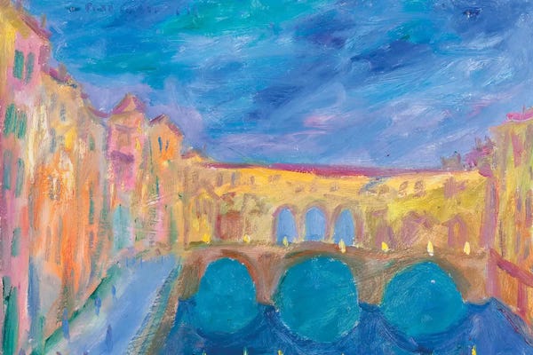 Peris Carbonell: Evening In The Ponte Vecchio by Peris Carbonell
