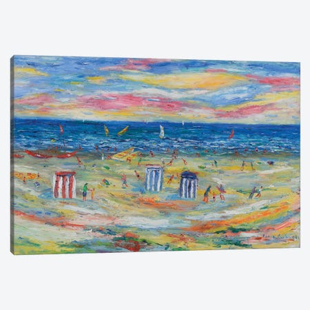 The Beach Houses Canvas Print #PER51} by Peris Carbonell Canvas Art