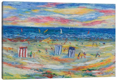 The Beach Houses Canvas Art Print - Peris Carbonell