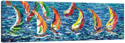 Race Of The America´s Cup Canvas Art Print - Boating & Sailing Art