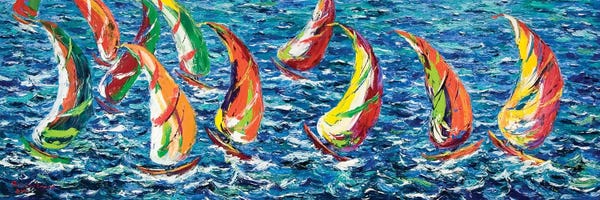 Kids Nautical Art: Race Of The America´s Cup by Peris Carbonell