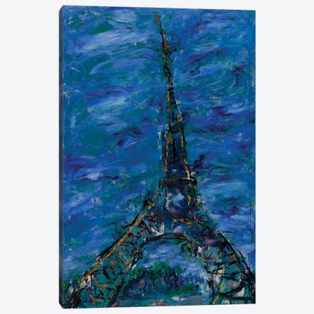 Sunset On The Eiffel Tower, Paris Canvas Print #PER58} by Peris Carbonell Canvas Wall Art