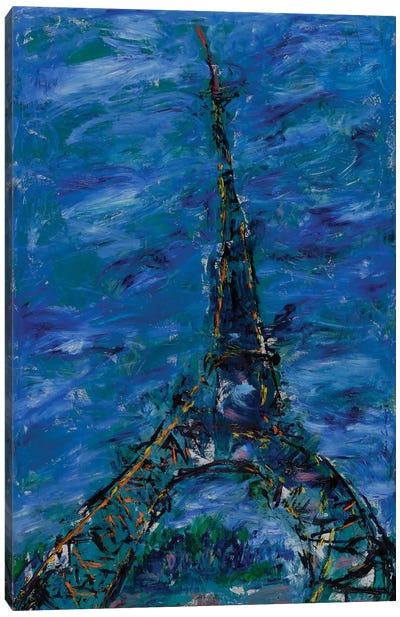 Sunset On The Eiffel Tower, Paris Canvas Art Print - Peris Carbonell
