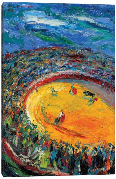 Afternoon In A Bullfight Canvas Art Print - Peris Carbonell