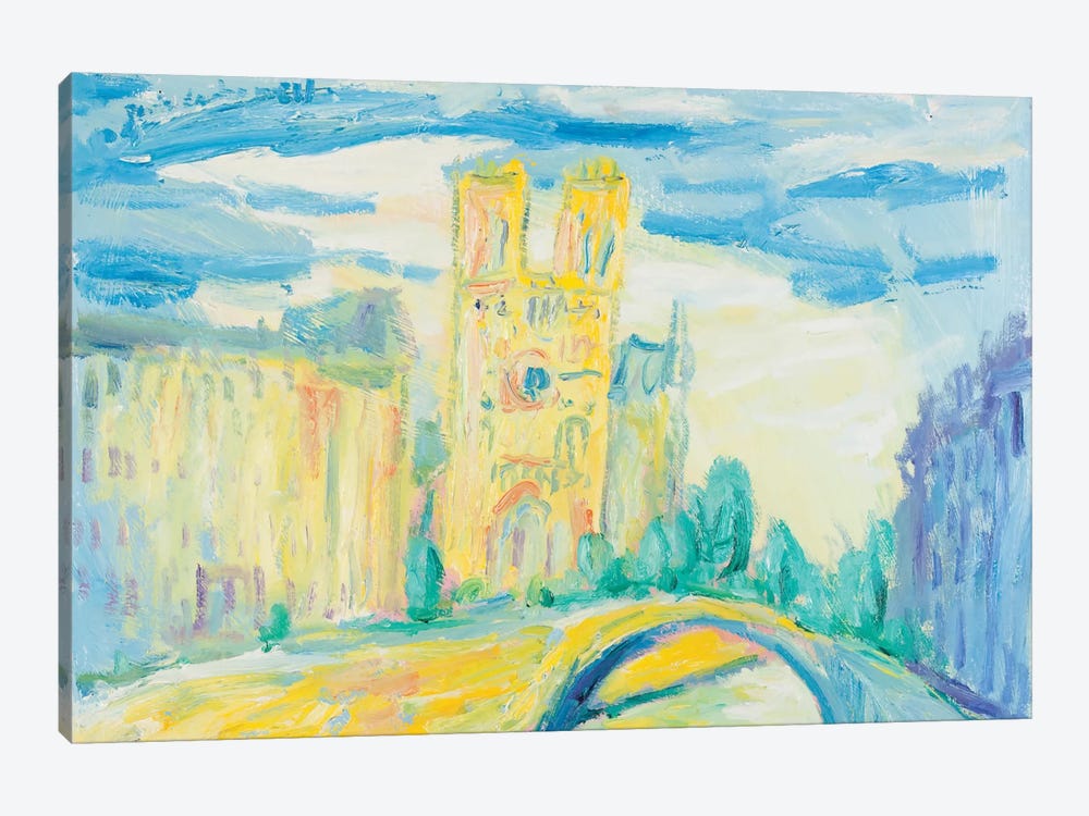 Notre Dame At Noon, Paris by Peris Carbonell 1-piece Canvas Art Print