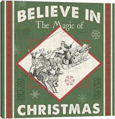 Believe In The Magic II Canvas Art Print - Christmas Signs & Sentiments
