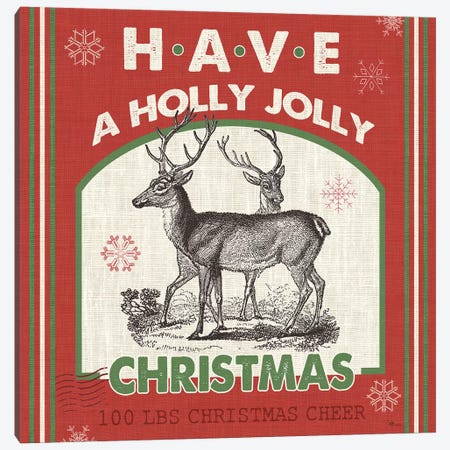 Have A Holly Jolly Christmas II Canvas Print #PES13} by Pela Studio Canvas Print