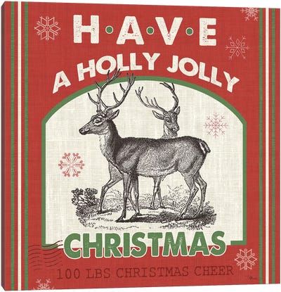 Have A Holly Jolly Christmas II Canvas Art Print - Pela Studio