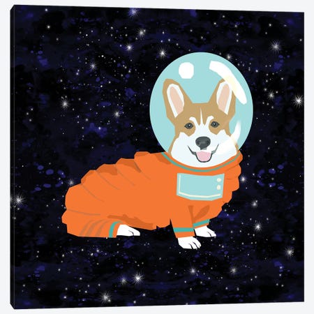 Corgi Tan Spacedog Canvas Print #PET104} by Pet Friendly Canvas Artwork