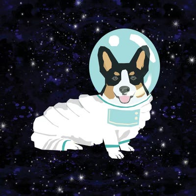 Corgi Tricolored Spacedog by Pet Friendly gallery poster
