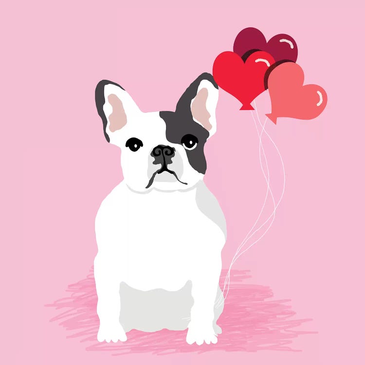 French Bulldog Love Balloons by Pet Friendly wall art