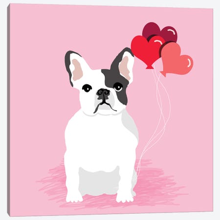 French Bulldog Love Balloons Canvas Print #PET111} by Pet Friendly Canvas Artwork