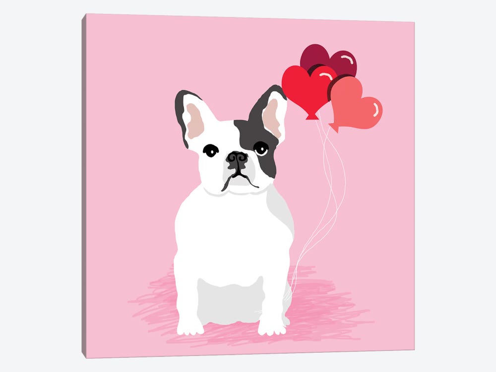 French Bulldog Love Balloons by Pet Friendly 1-piece Art Print