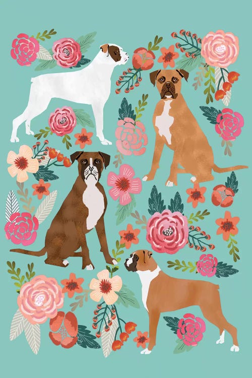 Boxer Floral Collage