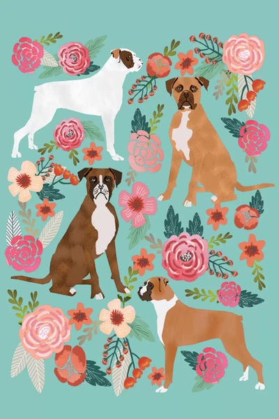 Boxers: Boxer Floral Collage by Pet Friendly