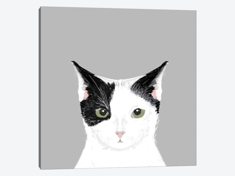Cat (Black & White) Canvas Artwork by Pet Friendly | iCanvas