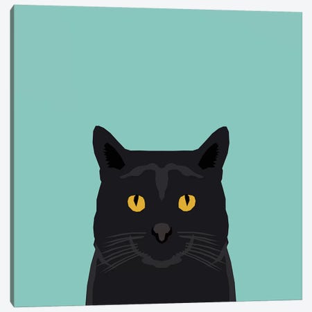 Cat (Black) Canvas Print #PET21} by Pet Friendly Canvas Art Print