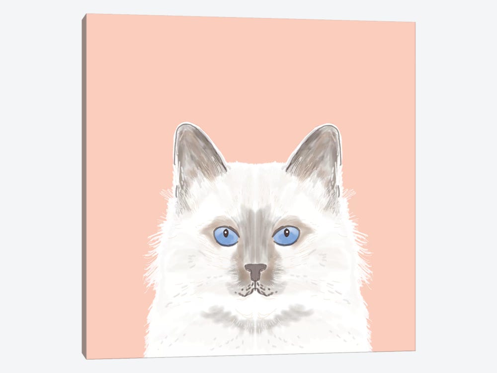 Cat (White) by Pet Friendly 1-piece Canvas Wall Art