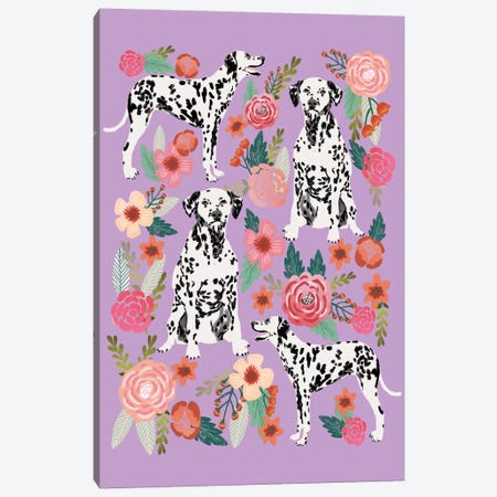 Dalmatian Floral Collage Canvas Print #PET34} by Pet Friendly Canvas Print